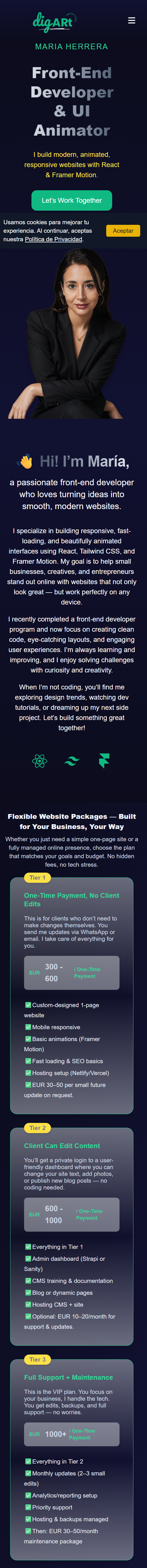 Mobile site screenshot